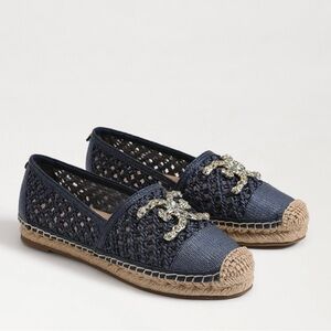Sam Edelman Blue and Tan Espadrilles with Woven Design